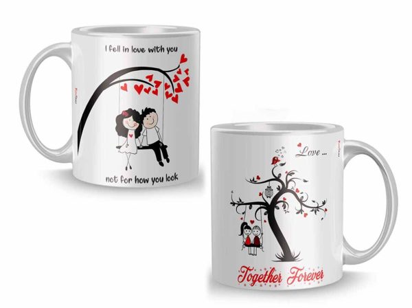 "I Fell In Love With You"  I Love You Design Printed Ceramic Coffee Mug.