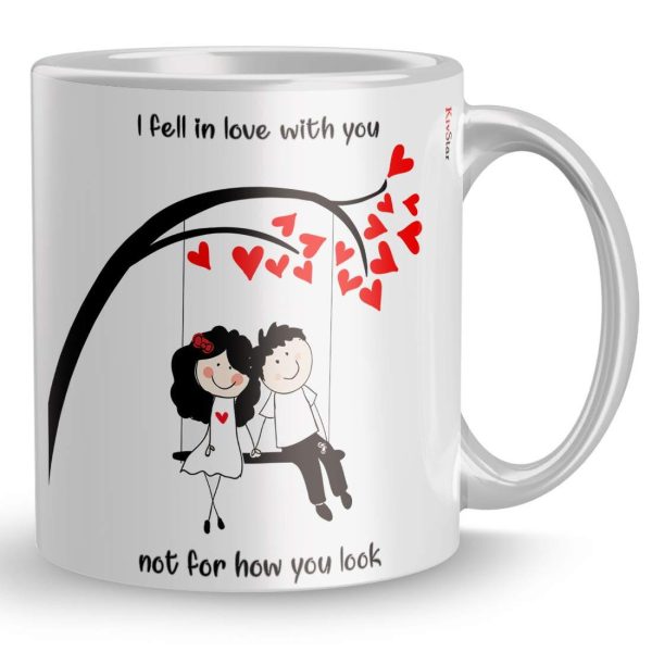 "I Fell In Love With You"  I Love You Design Printed Ceramic Coffee Mug. - Image 3