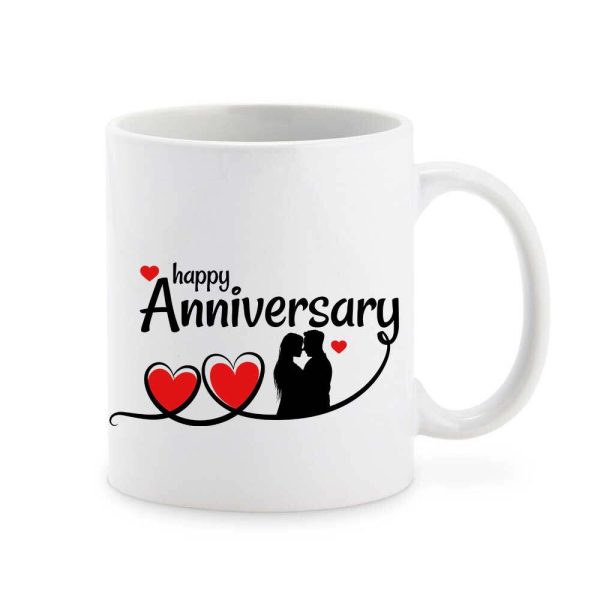 "Happy Anniversary My Love" Ceramic White Coffee Mug. - Image 2