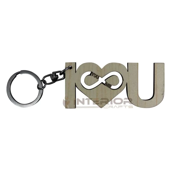 "I LOVE U Wooden Key Ring" GIFT For LOVER, Couple, Wife & Husband, Boyfriend, Girlfriend.