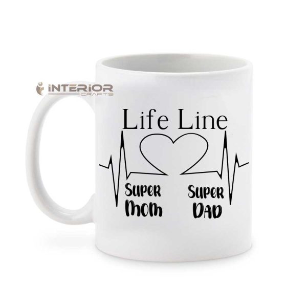 "I Love MOM & DAD" White Ceramic Coffee Mug. - Image 2