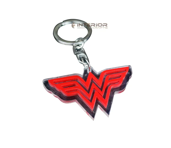 "Creative Creation Key Ring Clear Acrylic Wonder Woman 1984 Logo" Key Ring For Home, Bike, Gift, Car