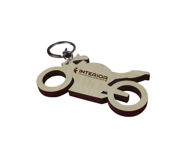 "Wooden Bike key Ring" With Double Side Maple Board Smart Key Chain For Car, Home & Bike.