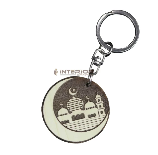 "Creative Creation Mosque Engraving Key Ring" Laminating MDF Board  For Home, Bike, Car, Gift. - Image 3