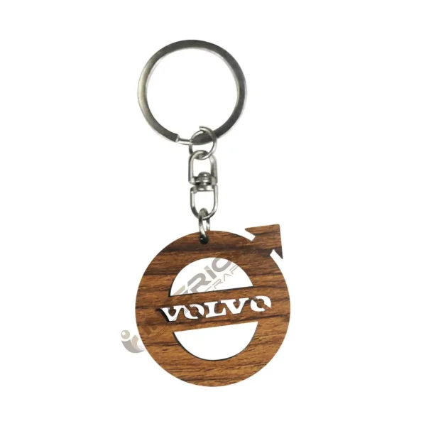 "Wooden Texture VOLVO Logo Key Ring" For Car, Bike & Gift.