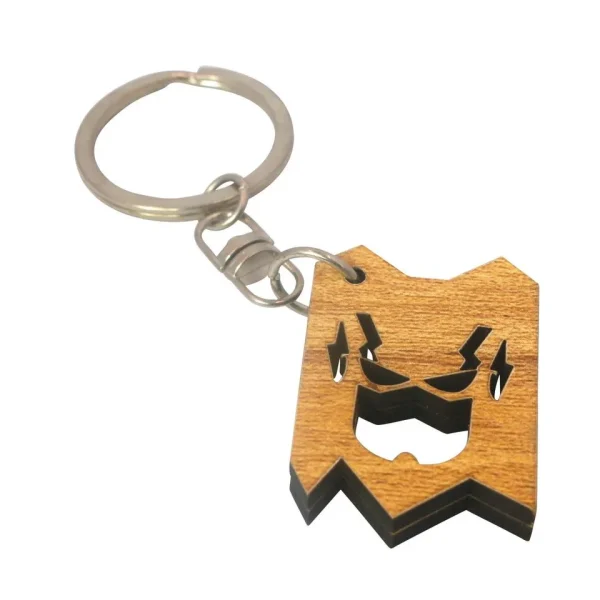 "Wooden Alien Shape Key Ring 2 Side Smart Key-chain" Key Ring For Car, Bike, Home, Back Pack, Best Gift.