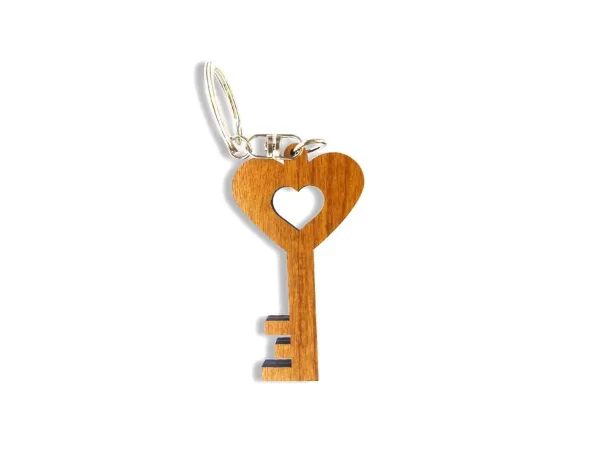 "Wooden Key Shape Key Ring" Key Ring For Car, Bike, Home, Back Pack, Gift. - Image 2