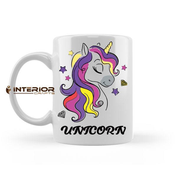 "Daughter Unicorn Rainbow" Ceramic White Coffee Mug. - Image 2