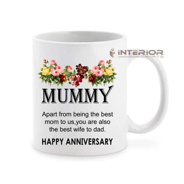 "MUMMY Happy Anniversary" - I Love mom - Happy Anniversary Ceramic Mug. - Image 3