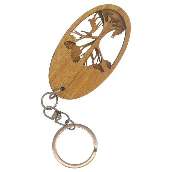 "Wooden Tree Shape Key Ring" For Car, Bike, Home, Back Pack, Gift. - Image 3