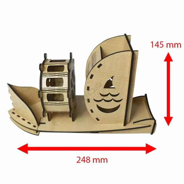 "Wooden Ship Pen Holder" Pen/ Pencil/ Curter Holder. - Image 2