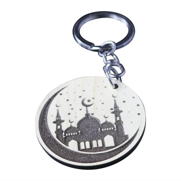 "Mosque Engraving Wooden Key Ring" for Home, Gift, Car, Bike.