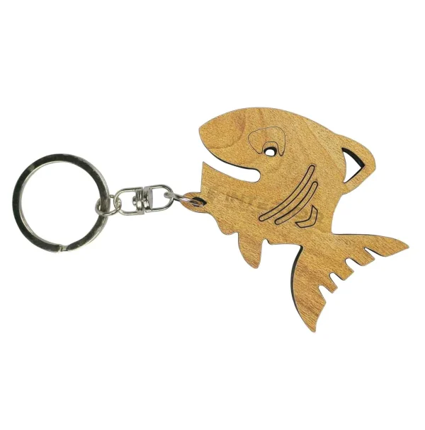 "Wooden Fish Shape Key Ring" For Gift, Car, Bike, Home.