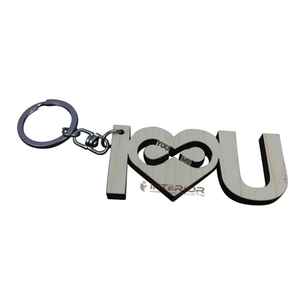 "I LOVE U Wooden Key Ring" GIFT For LOVER, Couple, Wife & Husband, Boyfriend, Girlfriend. - Image 2