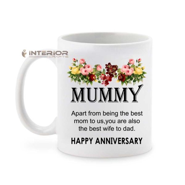 "MUMMY Happy Anniversary" - I Love mom - Happy Anniversary Ceramic Mug. - Image 2