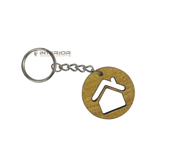 "Round Home Shape Wooden Key Ring" Gift For Lover, Couple, Friend, Wife & Husband, Boyfriend. - Image 2