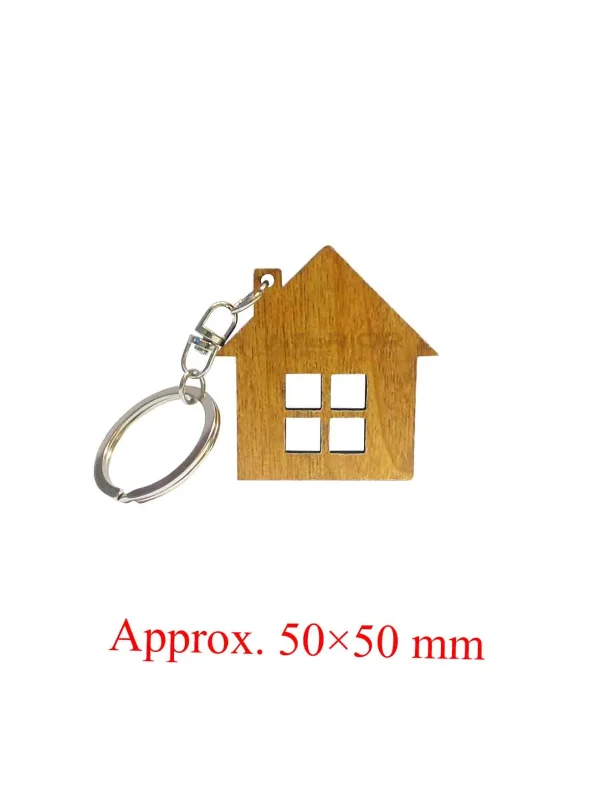 "Wooden Home Shape Key Ring" Key Ring For Car, Bike, Home, Back Pack, Gift. - Image 2