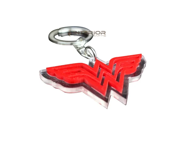 "Creative Creation Key Ring Clear Acrylic Wonder Woman 1984 Logo" Key Ring For Home, Bike, Gift, Car - Image 3