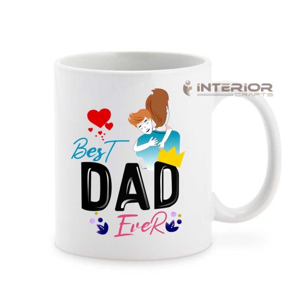 "Best Dad Ever & Best Mom Ever" Gift For Mom Dad White Ceramic Coffee Mug. - Image 3