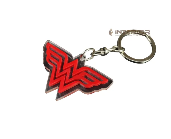 "Creative Creation Key Ring Clear Acrylic Wonder Woman 1984 Logo" Key Ring For Home, Bike, Gift, Car - Image 2