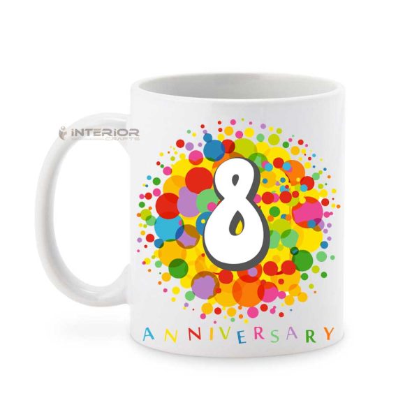 "8th Year Happy Anniversary" Wedding Gift Couple Ceramic Coffee Mug. - Image 2