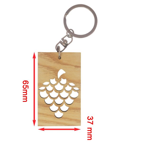 "Wooden Grapes ‍Shape Key Ring" Key Ring For Car, Bike, Home, Back Pack, Gift. - Image 2