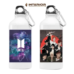 "BTS Picture Art Printed White Aluminum Water Sipper Bottle" Best Gift For BTS Lovers.