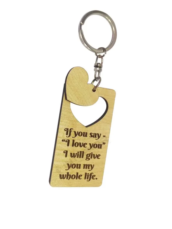 "Fashion Wooden Heart Key Chain" Key Ring For Car, Bike, Home, Back Pack, Gift. - Image 2