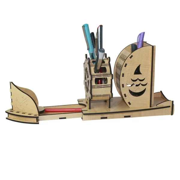 "Wooden Ship Pen Holder" Pen/ Pencil/ Curter Holder. - Image 3