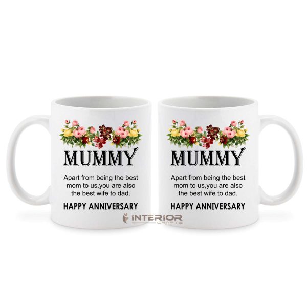 "MUMMY Happy Anniversary" - I Love mom - Happy Anniversary Ceramic Mug.