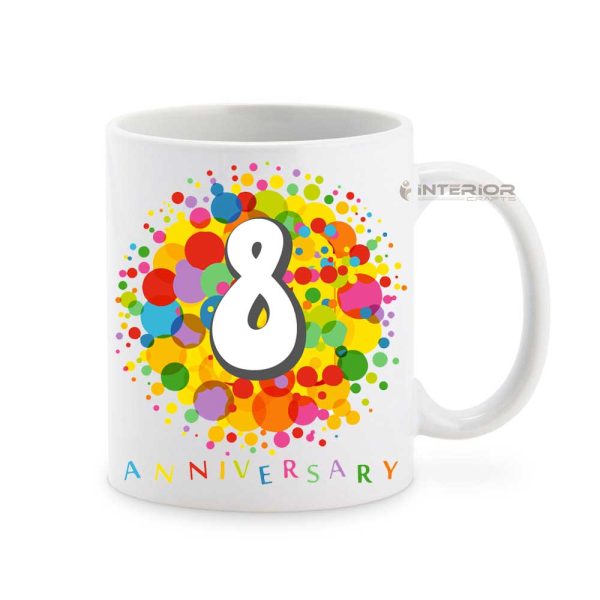 "8th Year Happy Anniversary" Wedding Gift Couple Ceramic Coffee Mug. - Image 3