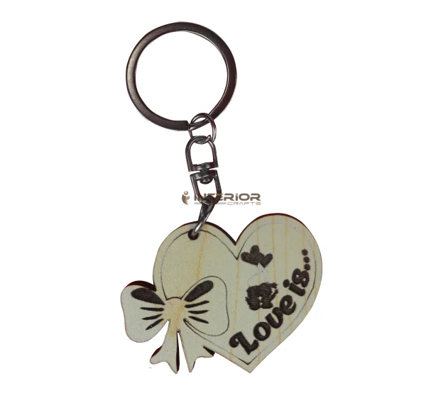 "Wooden key Ring Love Shape" Smart Double Sided  Key Chain For Car, Home & Bike. - Image 2