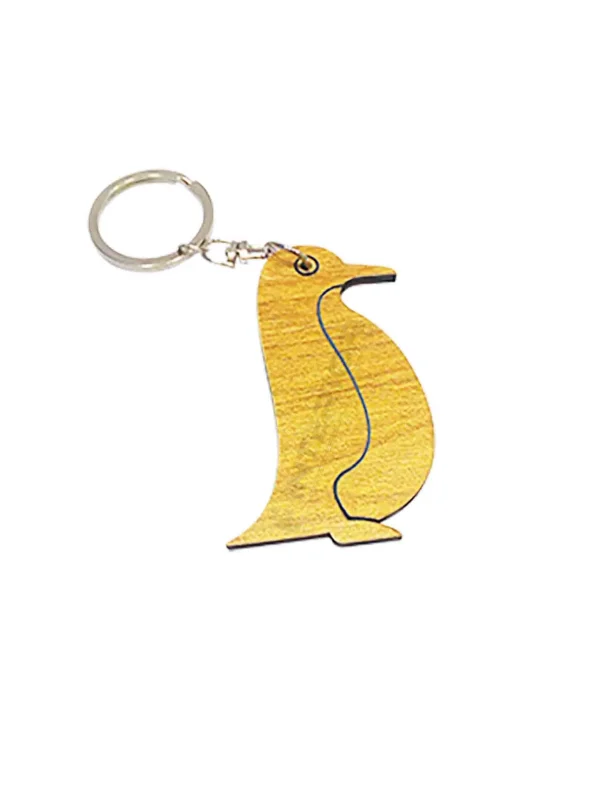 "Wooden Key Ring Penguin Shape" Modern Style Key Ring For Gift.