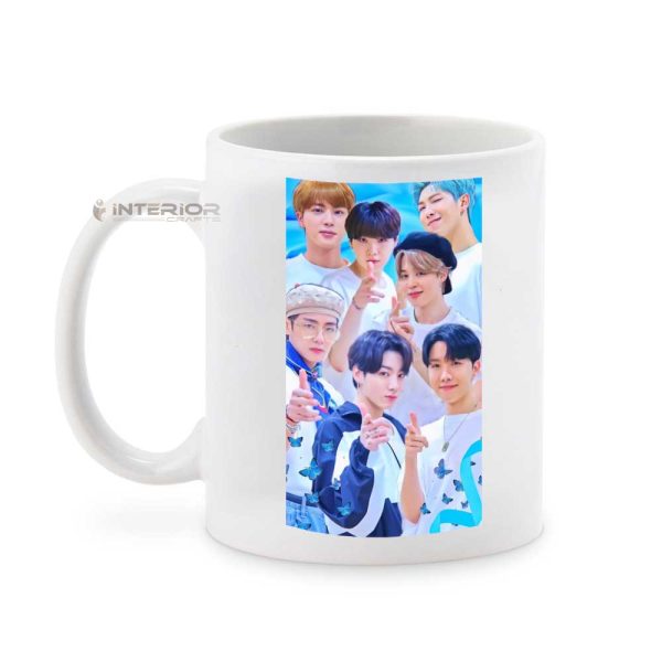 "BTS ARMY Photo Design HD Printed White Ceramic Mug" - Image 3