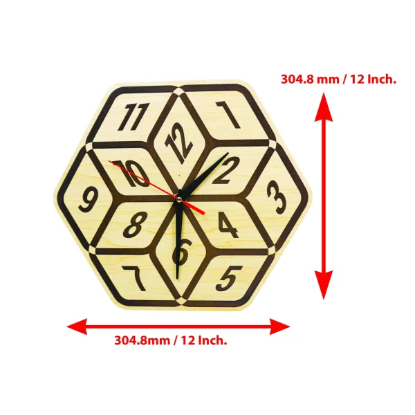 "Wooden Wall Clock Football Pattern" Uncovered Decoration Home, Office, Bedroom ETC. - Image 3