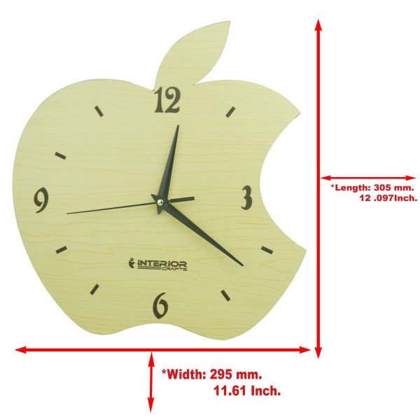 "Wooden Apple Style Wall Clock" Modern Design Living Room Decoration. - Image 3