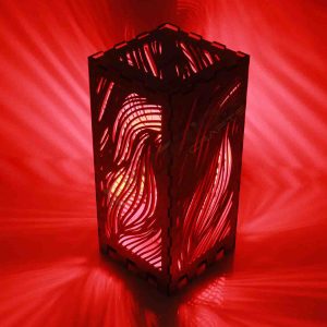"Wooden Flame Pattern Night Lamp"