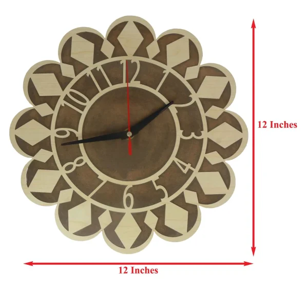 "Wooden Diamond Shape Wall Clock" Office, Bedroom, Study Room, Sports bar, Game room, Living room, Gift. - Image 3