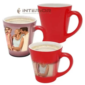 "INTERIOR CRAFTS Logo Printed Ceramic Cone Red Magic Mug"