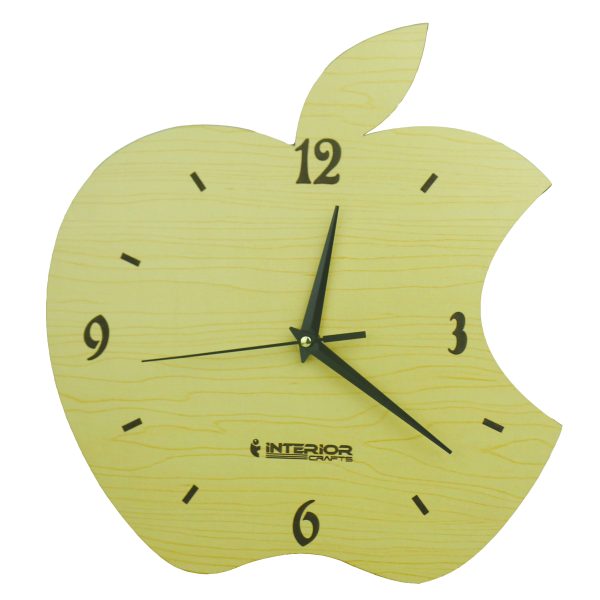 "Wooden Apple Style Wall Clock" Modern Design Living Room Decoration.