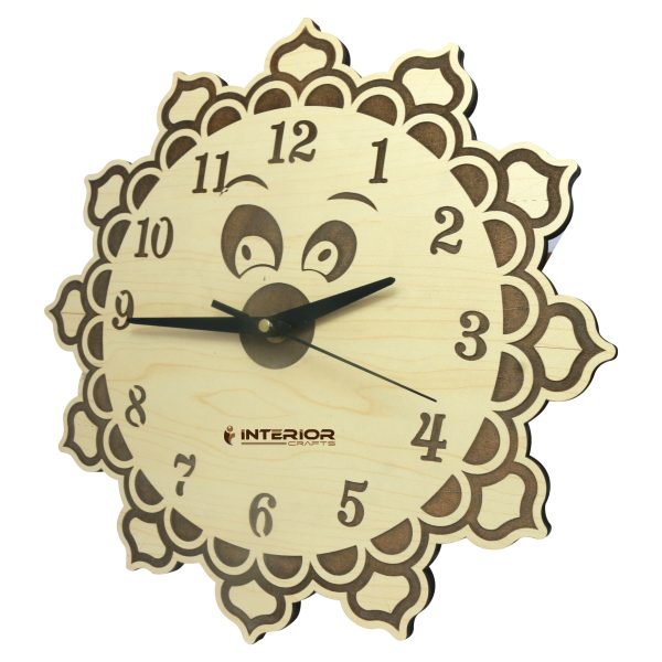 "Wooden Sunflower Style Wall Clock" Wooden Decorative Modern Creative Wall Clock.