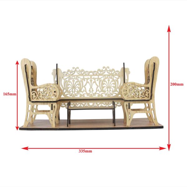 "Wooden Sofa Set Showpiece" - Image 3