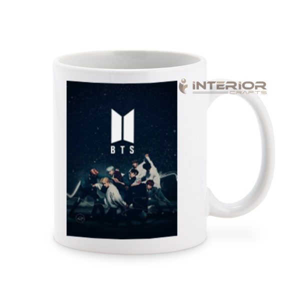 "BTS Saranghae K-Pop Fan" Design Printed White Ceramic Mug. - Image 3