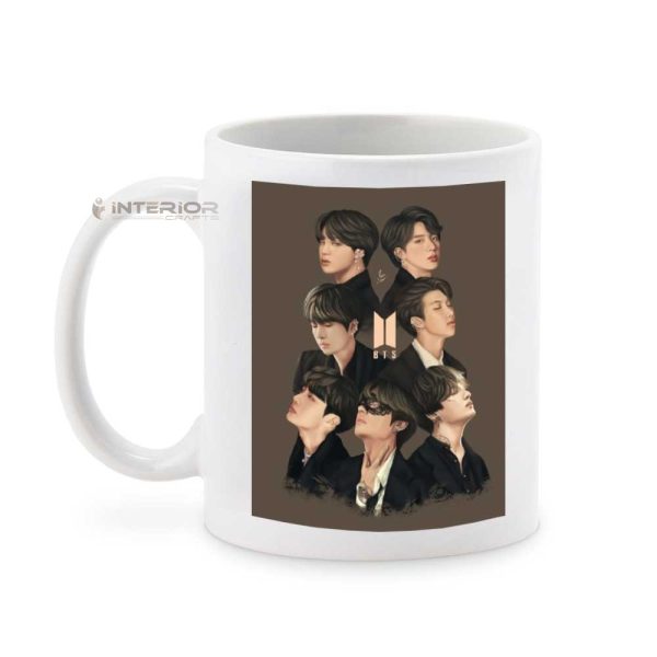 "BTS Member's Photo Printed White Ceramic Coffee Mug" - Image 4