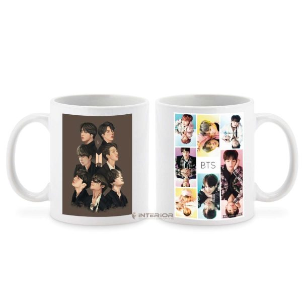 "BTS Member's Photo Printed White Ceramic Coffee Mug"