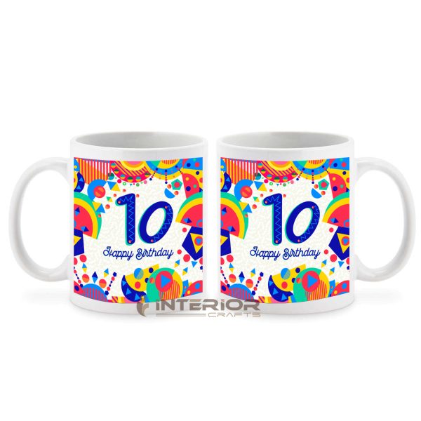 "Happy Birthday 10Year's" Printed Ceramic Mug.