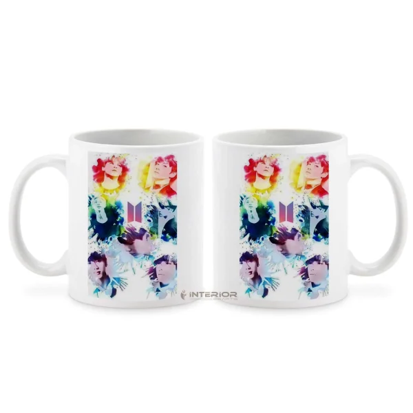 "BTS Members Music Band V Suga J-Hope Jungkook Jin Jimin Rm BTS Signature" Ceramic Mug.