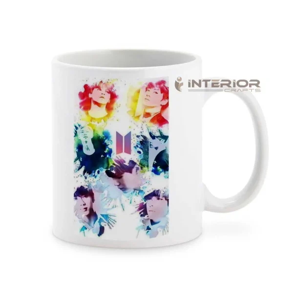 "BTS Members Music Band V Suga J-Hope Jungkook Jin Jimin Rm BTS Signature" Ceramic Mug. - Image 3