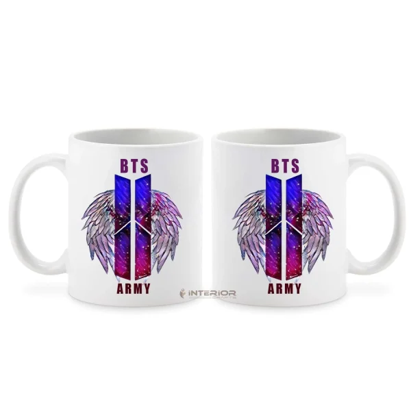 "BTS LOGO" Wings Printed White Ceramic Mug.