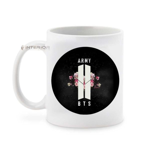 "BTS Dark" Printed White Ceramic Coffee Mug. - Image 2